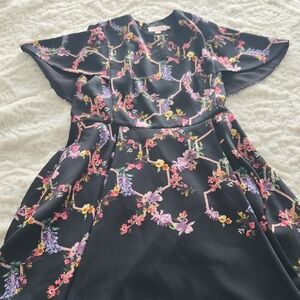 Ted Baker London Black Floral Midi Dress